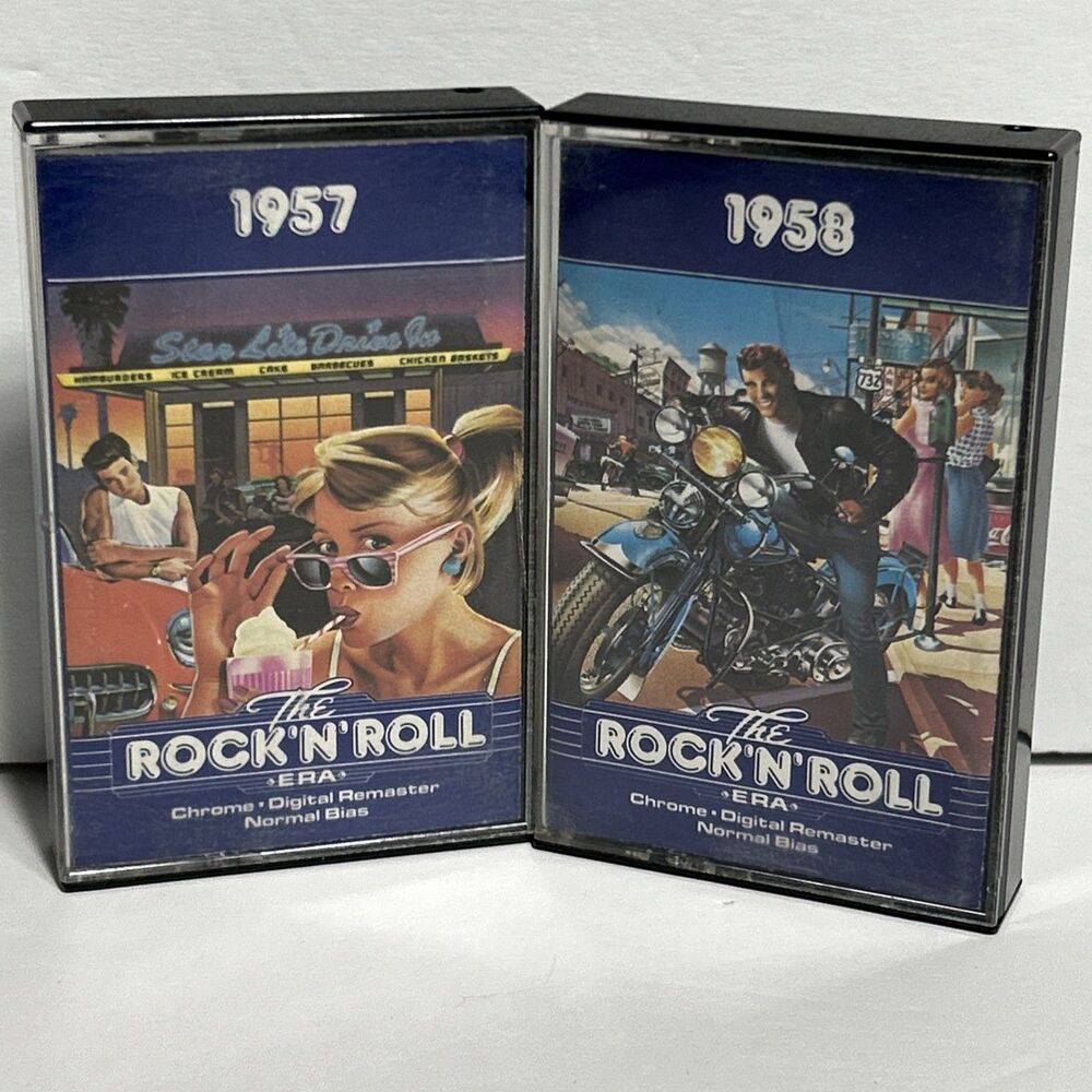 Set of 2 Time Life Music Rock N Roll Era 1957 & 1958 Cassette Tapes